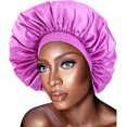 thumbnail image 2 of Gorro para dormir con forro de satén, gorro para dormir con sensación de seda, envoltura para el cabello para mujeres, pelo rizado natural rizado, gorros nocturnos, Claret M (56-58cm) oso de fresa Electrónica, 2 of 2