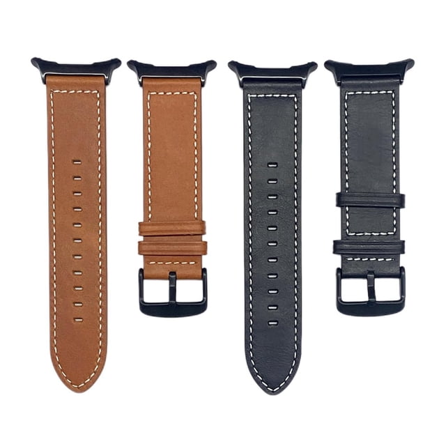 Correa de reloj EANwireless compatible con Samsung Galaxy Watch 7 Ultra, correa de piel de 47 mm (paquete de 2)