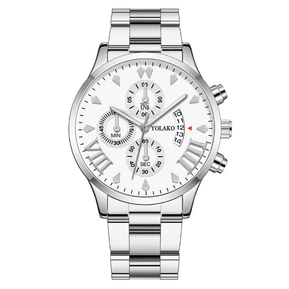 NovaStitch Luxury Watches for Men Alloy Band Chronograph Watch with Multifunction 3 Eye 6 Hands Dial, Analog Quartz Business Men'S Wrist Watches, Classic Dress Watch Reloj Swatch Para Hombre