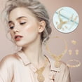 thumbnail image 1 of Xihbxyly Ofertas del día Conjunto de joyería de moda para damas, 5 piezas, accesorios, joyas de oro, 1 of 7