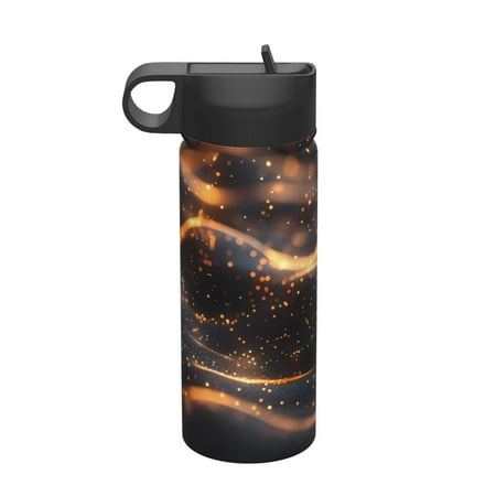 

Daiia Abstract Glowing Wave Pattern Printed 18oz Sports Insulated Kettle With Straw Water Bottle For Running Hiking Cycling Climbing Mens Woman S Sports Water Bottle