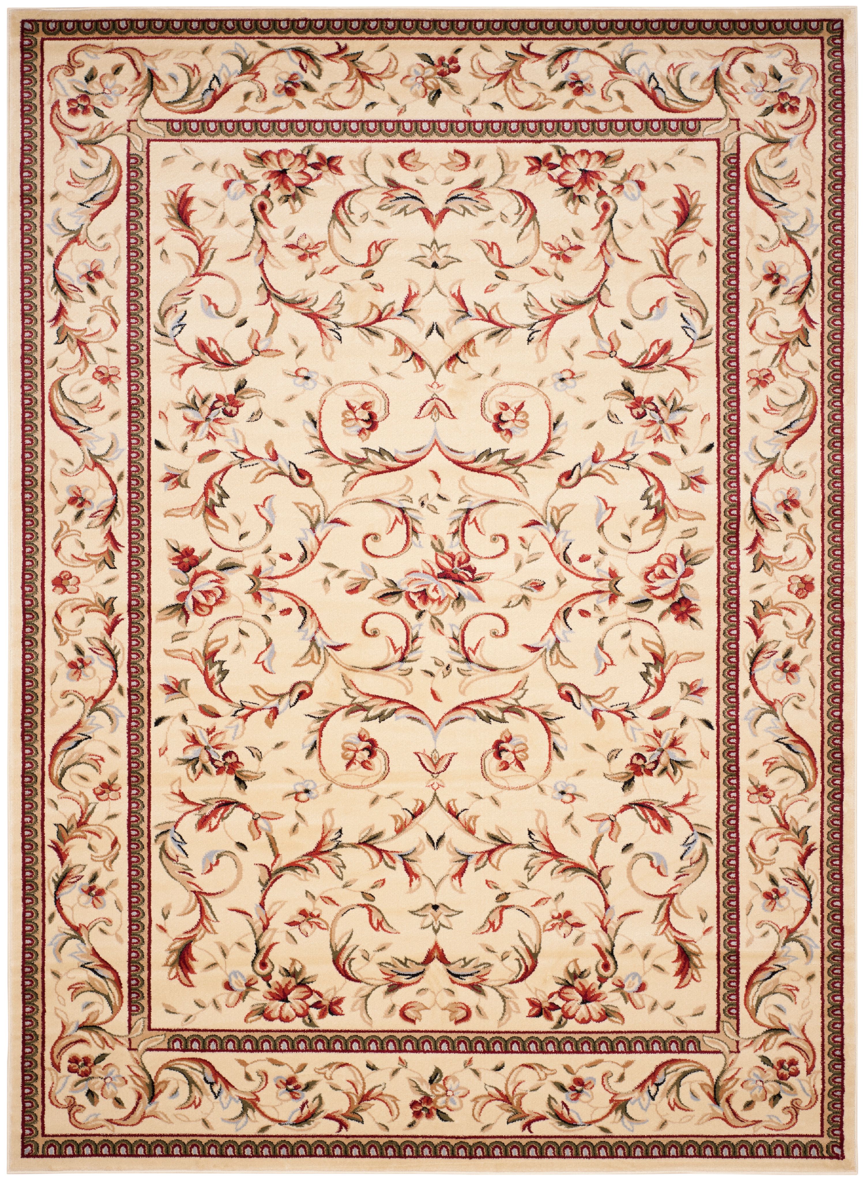 SAFAVIEH Lyndhurst Beatrix Floral Bordered Area Rug, Ivory, 10' x 14'