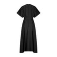 thumbnail image 4 of Kmdttou Women's Short Sleeve Loose Plain Dresses Women's Solid Color Fashionable Round Neck Short Sleeve Dress, 4 of 8