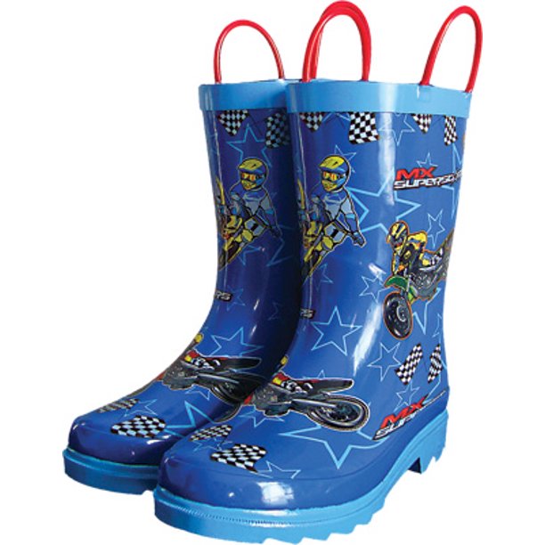 Smooth MX Superstars Youth Rain Boots Blue 8 3001008