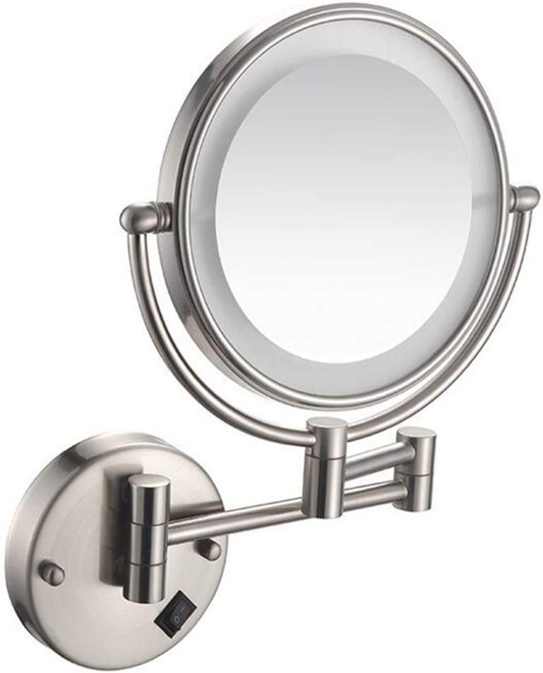 Makeup　Sided　Double　Vanity　3X　in　Bedroom　Magnification　Wall　Mirror　with　Mirror　Lights　Mirror　Connect-　Mount，　Bathroom　Cosmetic　Mirror　Shaving　Hardwired