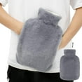 thumbnail image 5 of SLGHLSAHG 2 Pack Hot Water Bottle with Soft Fluffy Cover 1000ml Large Hot Water Bag Portable Leak-Proof Hot Water Pouch Pain Relief Winter Warmer for Neck Shoulder Back Abdomen(Gray) A41572, 5 of 8
