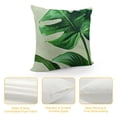 thumbnail image 4 of Nawypu  Tropical Green Leaves Throw Pillow Covers 18x18 Palm Leaf Leaves Decorative Throw Pillow Cushion Cases Cover for Outdoor Sofa Patio Couch Car Decor(Beige, Not White), 4 of 5