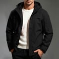 thumbnail image 2 of Mens Rain Jacket Lightweight Solid Color Windproof And Waterproof Zipper Parka Coat Athletic Coat Hooded Outwear Winter Fall Outerwear with Pockets, 2 of 5