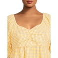 thumbnail image 3 of Terra & Sky Women's Plus Size Cotton Gingham Top, 3 of 5