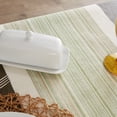 thumbnail image 3 of Contemporary Home Living 108" Table Runner with Fringed Thyme Green Stripes Design, 3 of 8