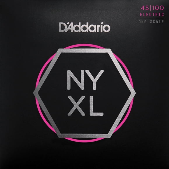 D'Addario NYXL45100 Nickel Wound Bass Guitar Strings, Regular Light, Long Scale (45-100)