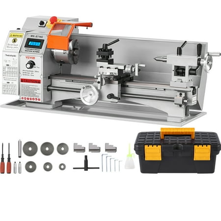 VEVOR Mini Metal Lathe 800W 7''x16'' 150-2500 RPM Power Continuously Variable Speed Milling
