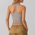 thumbnail image 4 of Kingdiese Women's Detachable Bra Pad V Neck Stylish Back Sports Vest Satin Top for Women, Size M, 4 of 5