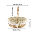 thumbnail image 2 of Taicans Wicker Easter Basket with Handle,Floral Lined Woven Basket,Decorative Rattan Basket for Eggs,Gifts,Flowers,Picnics,Baby Showers & Home Decor, 2 of 4