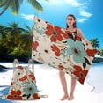 thumbnail image 2 of Lksixu 2 in 1 Packable Beach Towel & Backpack, Floral Print Microfiber Beach Towel with Built-in Storage, Sand Free Quick Dry Bath Towel Convertible Beach Mat & Carry Bag for Pool Camping Travel, 2 of 9