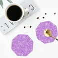 thumbnail image 5 of Balery 4 Pcs Lilac Glitteringleather Coasters Set, Drink Table Cup Coasters For Living Room Kitchen Coffee Decor, 5 of 9