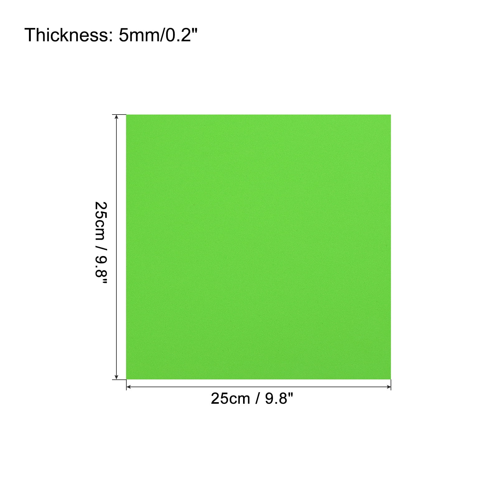 EVA Foam Sheets Green 9.8 Inch x 9.8 Inch 5mm Thick Crafts Foam Sheets Pack of 8