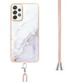 thumbnail image 3 of Alytech Galaxy A52 5G Case, Galaxy A52 4G Case, Soft TPU Rubber Stylish Marble Shockproof Anti-scratch Slim Lightweight Back Cover with Lanyard for Samsung Galaxy A52 5G/ Galaxy A52 4G, White, 3 of 4