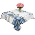 thumbnail image 2 of Blue White Pumpkins Table Cloth Waterproof Tablecloths, Thanksgiving Fall Blue Eucalyptus Leaves Tablecloth Dining Table Cover for Kitchen Party Tabletop Outdoor, Square Tablecloth 54x54 Inch, 2 of 9