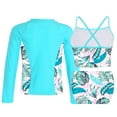 thumbnail image 4 of iiniim 3Pcs Kids Girls Swimsuit UV Sun Protection Rash Guard Set for Beach Sport Swimwear Sunsuit, 4 of 5