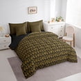 thumbnail image 3 of Feelyou Adult Boho Damask Bedding Comforter Set 7 Pieces, Gold Life Tree Full Bedding Set, 3 of 8