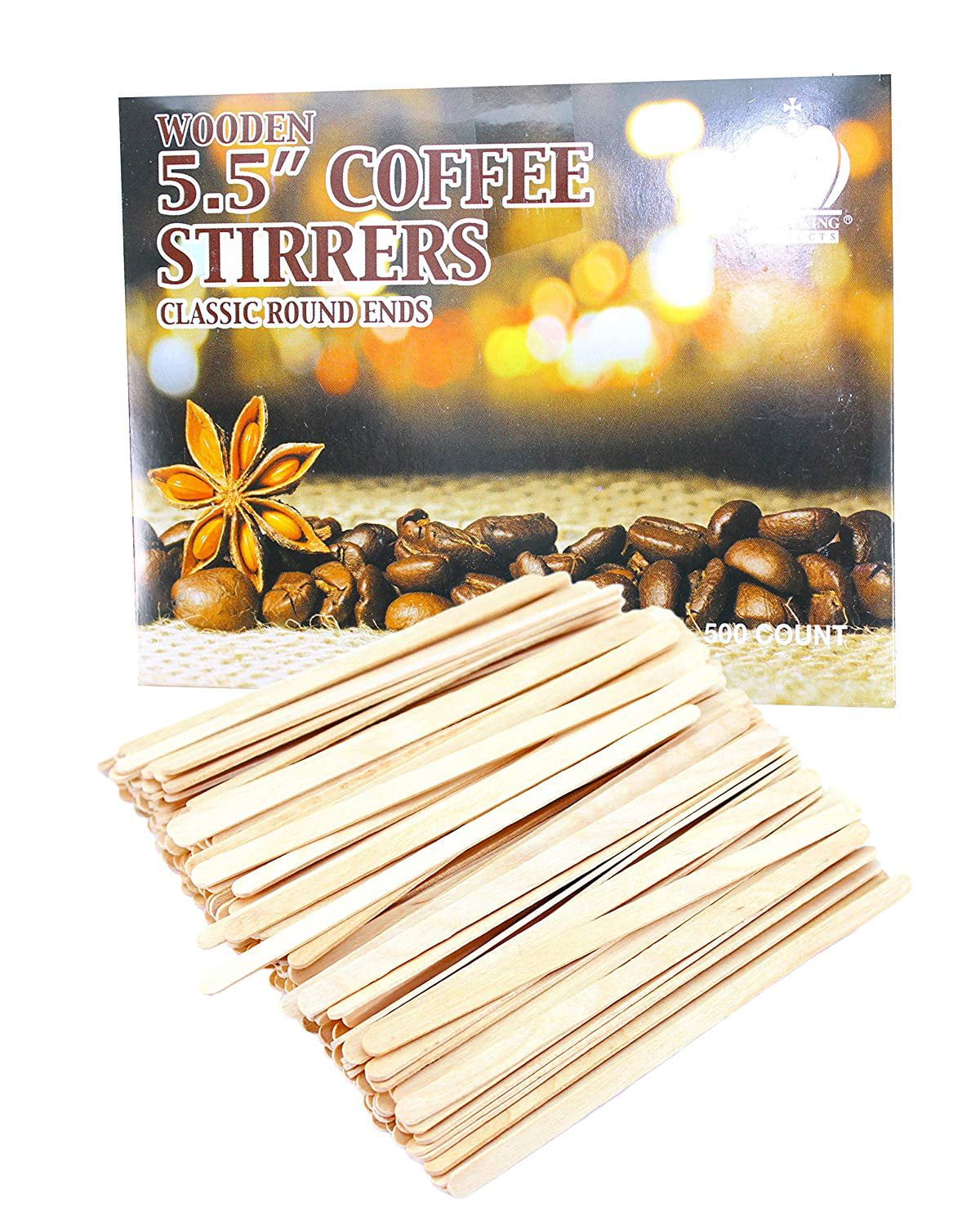 5.5 Inch Wooden Stirrers by PolyKing Stir Sticks