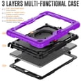 thumbnail image 3 of TECH CIRCLE Rugged Case for Apple (10.2-Inch) iPad Tablet (iPad 9th/8th/7th Gen) - Drop Proof Protective Kickstand Case Portable Handle Sturdy Cover with [Screen Protector], Purple+Black, 3 of 8