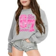 thumbnail image 2 of Kids Hoodies Sweatshirts Valentine'S Day Six Seven 67 Letter Print Kids' Printed Pullover Sweatshirt Long Sleeve Crewneck Casual Girls And Boys Soft Tops Grey 150/(10-11 Years), 2 of 8