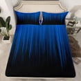 thumbnail image 2 of jejeloiu Minimalist Geometric Lines Full Size Sheets,Blue Black Bed Sheets For Kids 4pcs, 2 of 7