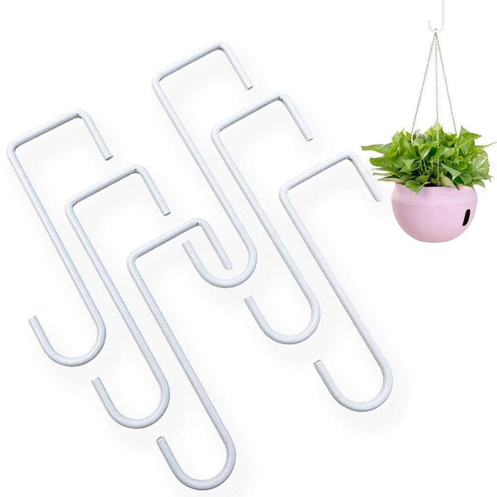 Details about   6Pcs White Steel Indoor Flower Baskets Hangers Outdoor Fence Gardening Hooks Eff 