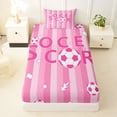 thumbnail image 3 of Erosebridal Girls Pink Cartoon Football Twin Sheet Sets,Dreamy Princess Style Bedding For Kids 3pcs, 3 of 6