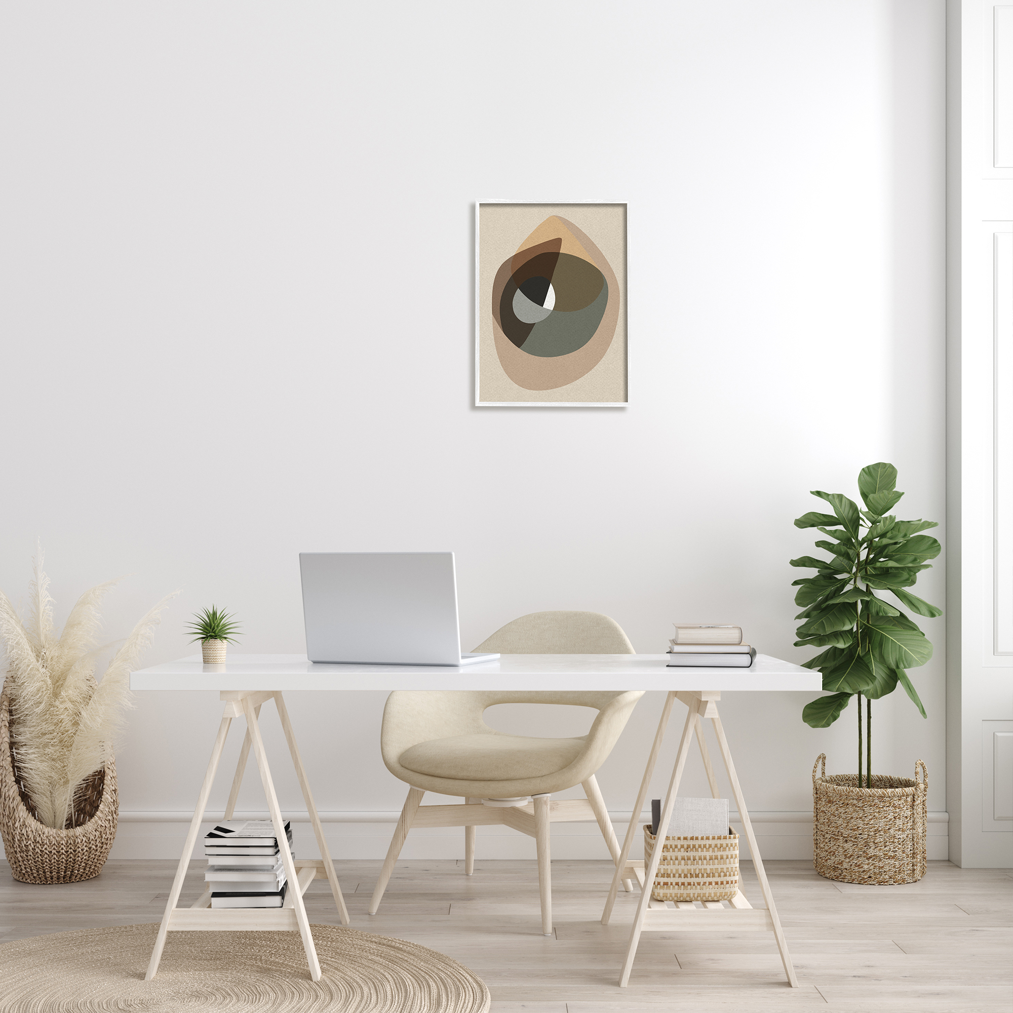 Stupell Indtries Desert Shape Abstract Collage Layered Contrasting Curves Brown,16 x 20,Design by Design Fabrikken