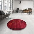thumbnail image 4 of Ahgly Company Machine Washable Indoor Rectangle Contemporary Saffron Red Area Rugs, 7' x 10', 4 of 7