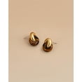 thumbnail image 3 of SNGIA 18K Gold Plated Tiger Eye Interlock Stud Earrings for Women, Round Statement Design, 3 of 5