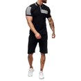 thumbnail image 4 of Vedolay Mens Short Set Men's Polo Shirt and Shorts Sets 2 Piece Casual Outfits Printed Suits,Black S, 4 of 5