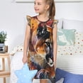 thumbnail image 4 of Fotbe Abstract Lion Painting Vestido de Dormir para Niñas de 3 a 10 Años, Mangas Cortas, Estilo Princesa, Pijama Camisón con Mangas Voladas-Medium, 4 of 6