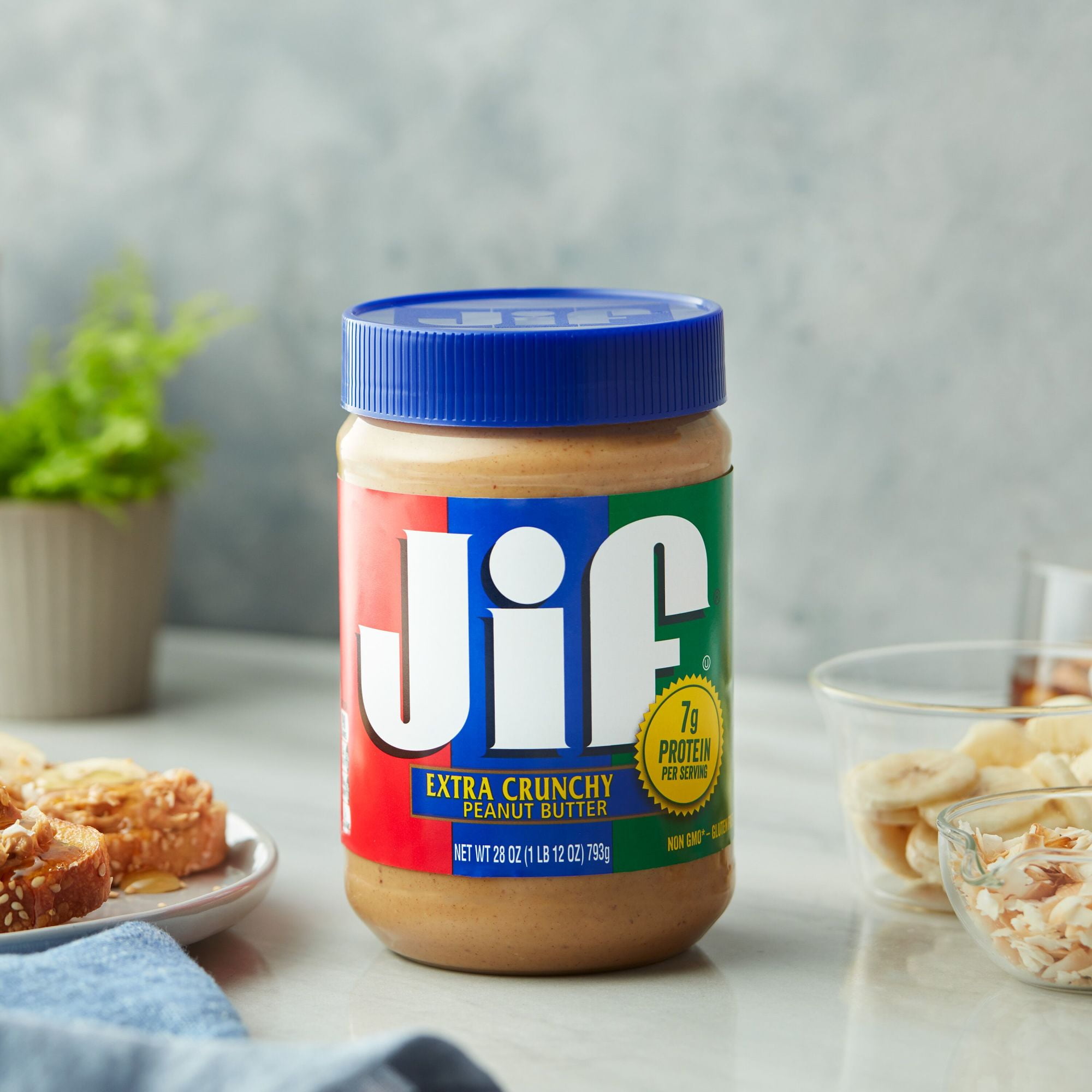 (4 pack) Jif Extra Crunchy Peanut Butter, 28-Ounce Jar