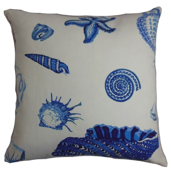 The Pillow Collection Rayen Coastal Floor Pillow Natural Blue - Walmart.com