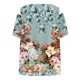 thumbnail image 5 of Tops con estampado de flores recortadas en el hombro de manga corta con cuello redondo a la moda para mujer Fridja bn6172, 5 of 5