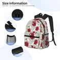thumbnail image 3 of Disketp Leaves And Anemone Flowers In Red Grey Mochila Ligera Clásica con Múltiples Bolsillos, Mochila Casual para Hombre y Mujer, Ideal para Escuela, Trabajo y Viajes, 3 of 6