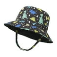 thumbnail image 2 of dmqupv Boys Bucket Hats Baby Sun Hat Toddler Summer Hat UPF 50+ Bucket Hat Baby UV Sun Protection Hats Kids Beach Outdoor Play Hat Black,0-6 Months, 2 of 5