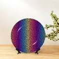 thumbnail image 6 of Gaeub Leopard Neon Rainbow Gradient Print Ceramic Plate,Dinner Plates,Bone China Decorative Plates with Display Stand,Art Ceramic Ornaments for Wall Hanging Decoration-7in, 6 of 6