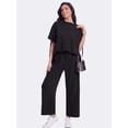 thumbnail image 5 of MINTREUS Two Piece Sets for Women Outfits Oversized Wide Leg Crop Pants Lounge Sets Airport Beach Vacation Clothes, 5 of 7
