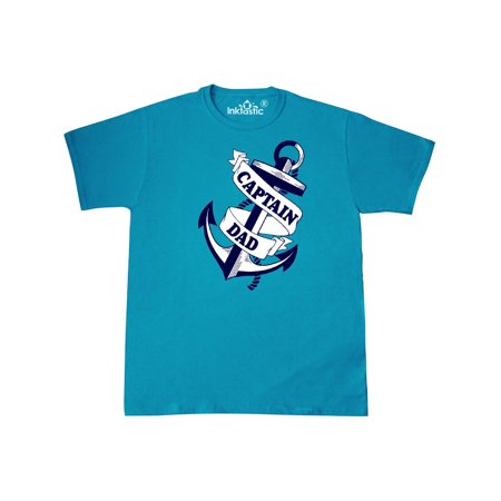 Inktastic Captain Dad With Anchor And Banner T Shirt Walmart Com