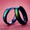 thumbnail image 4 of Opvise Ring Printed Stylish Stainless Steel Unisex Round Couple Ring for Dating, 4 of 8