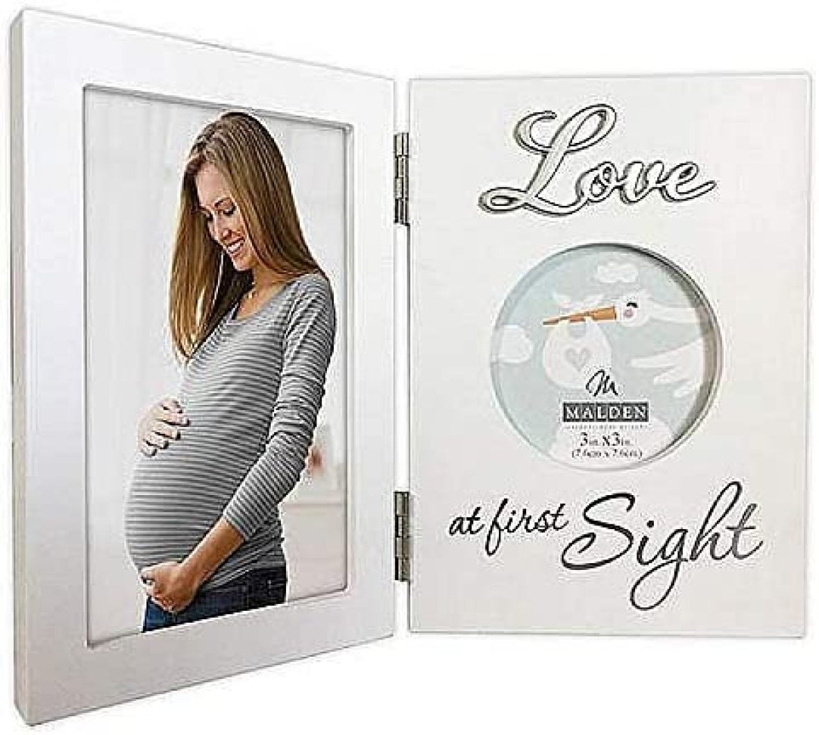 Malden Love At First Sight Decorative Baby Sonogram & Newborn Picture Frame 