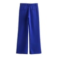 thumbnail image 3 of HH TRAF Pantalones largos elegantes para mujer, pantalones de cintura media sólidos con bolsillos y cremallera, pantalones de verano para mujer, pantalones acampanados con botones, pantalones de lino, 3 of 4
