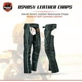 thumbnail image 2 of Daniel Smart Motorcycle Leather Chaps Grommet Detailing All Season Women’s Biker Pant with Customizable fit and Carry Pocket, 2 of 7