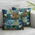 thumbnail image 3 of PHYHOO Animal Throw Pillow Cover, Pillow Cover for Boys Kids, Cushion Cover, Plants Accent Pillow Case Waterproof,Blue Brown, 3 of 5