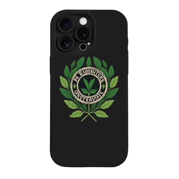 iPhone 15 Pro Case - Lightweight Yellowing Resistant with Green Laurel Wreath Emblem & Stylish ' V ' Design - Durable Protection